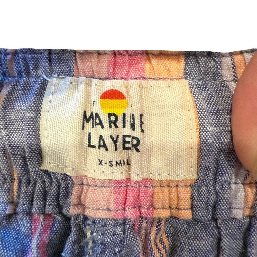 Marine Layer Multicolor Striped Drawstring Lounge… - image 3